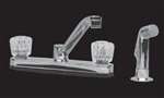 Lead Law Compliant 2 Handle Acrylic Kitchen Faucet With Spray C
