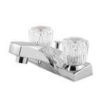 Lead Law Compliant 2 Handle 4 Center Set Lavatory Faucet With Metal Pop Up Polished Chrome