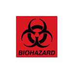 5-3/4X6 Biohazard Decal Fluorescent Red