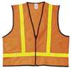 Orange Polyester Vest With Reflect Stripe