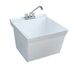 Single Wall Mount Laundry Tray With Drain White