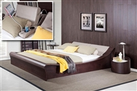 Modrest Geneva Contemporary Platform Queen Size Bed w/ Lights, Cup Holders and iPad Holder by VIG Furniture