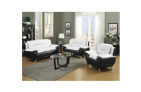 Two Tone Eco-Leather Sofa in White/Black