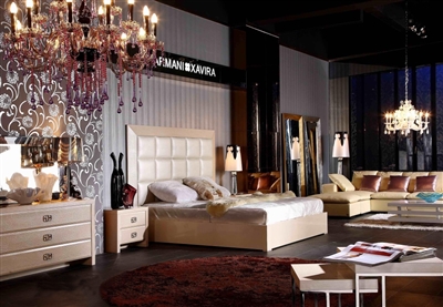 Armani Xavira A&X Casa Luxury Glam Champagne King Size Bed by VIG Furniture