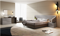 Marchena Glossy Grey Bed w/LED