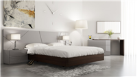 Motril Grey Glossy Bed w/LED lights