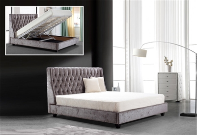 Modrest Dane Transitional Tufted Fabric Bed with Lift Storage by VIG Furniture