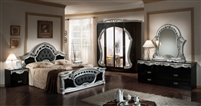 Modrest Rococo - Italian Classic Black & Silver Armoire by VIG Furniture MADE IN ITALY