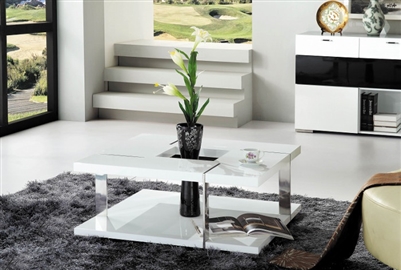 Modrest Glacier Modern White Coffee Table JM08A by VIG Furniture