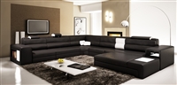 Divani Casa Polaris Black Sectional Sofa w/Lights by VIG Furniture