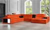 Divani Casa Polaris Orange Sectional Sofa w/Lights by VIG Furniture