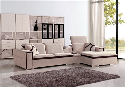 Divani Casa Harding Modern Beige Fabric Sectional Sofa by VIG Furniture