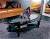 A&X Manor - Ellipse Black Crocodile Coffee Table