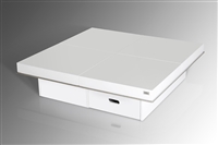 Armani Xavira A&X Casa Luxury Horizon - Modern White High Gloss Coffee Table w/ Pull Out Squares