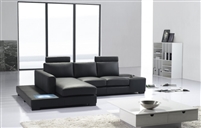 Divani Casa T35 Mini Modern Black Leather Sectional Sofa by VIG Furniture