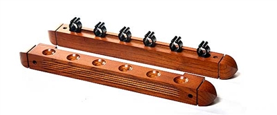 Oak 6 Cue 2 Piece Wall Rack