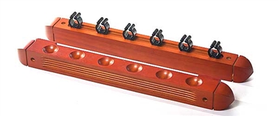 Maple 6 Cue 2 Piece Wall Rack