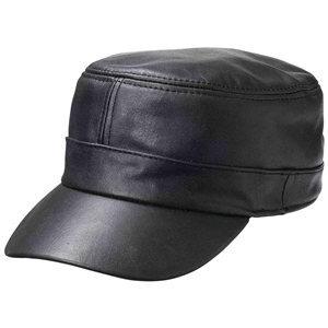 Solid Genuine Lambskin Leather Cap