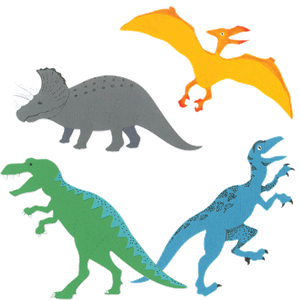 Bigz Dinosaur, Pterodactyl, Triceratops, Tyrannosaurus Rex, Velociraptor