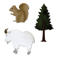Sizzix Bigz Die Cut - Mountain Goat, Squirrel & Pine Tree