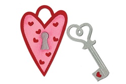 Sizzix Bigz Die- Heart Lock & Key Set by Rachael Bright