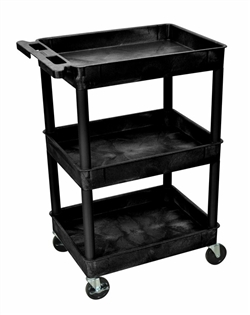 Black Three Shelf Utility Cart