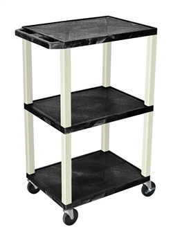 Three Black Shelf Multipurpose Cart (Beige Legs)