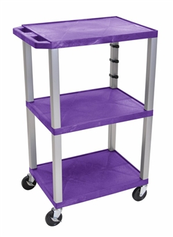 Purple and Silver Laminator Three Shelf Utility Cart