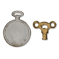 Sizzix Movers & Shapers Magnetic Die Set 2PK - Mini Clock Key & Pocket Watch by Tim Holtz SZ658561