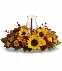 Sunflower Hurricane Centerpiece