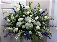 Blue & White End Basket