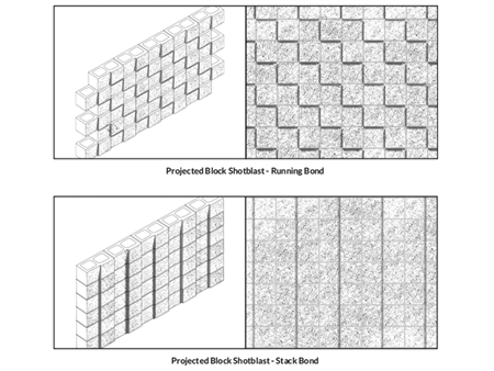 Projected Block Shotblast - stone masonry wall