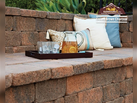 Cream - Brown - Charcoal Rustic Wall Stone  - Wall patio pavers