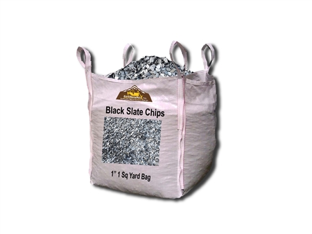 Black Slate Chips 1" Per Ton RockSack