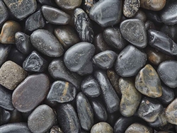 Beach Black Pebbles Polished 3/8"