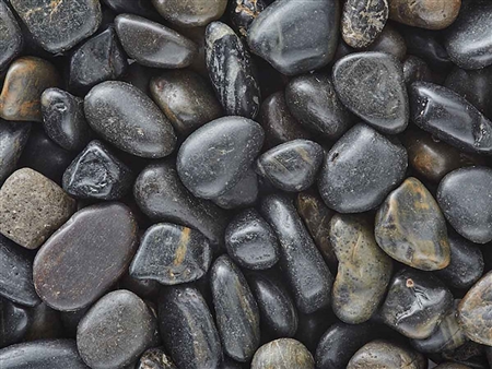 Beach Black Pebbles Polished 3/8"