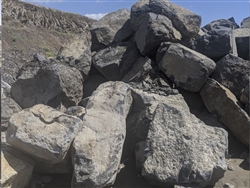 Black Crystal Basalt Boulders 5' Per Ton