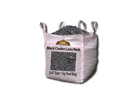 Black Cinders Lava Rock 3/4" - Landscape Rocks For Sale Near Me