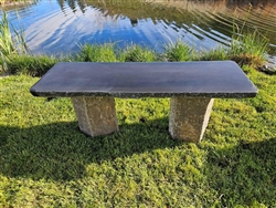 Notched Black Basalt Bench