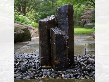 Black Basalt Stone Table Set