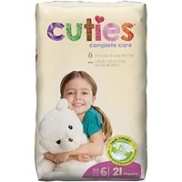 Cuties Complete Care Baby Diaper, SIZE 6, 35+ lbs., CCC06 - Pack of 21