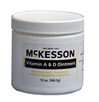 Vitamin A & D Skin Protectant Ointment, 13 Ounce Jar, Unscented, McKesson  - Sold by: Pack of One