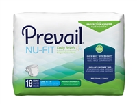 Prevail Nu-Fit Brief, LARGE, Moderate Absorbency, First Quality NU-013/1 - Pack of 18