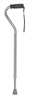 Offset Padded Handle Cane, Silver Finish, Adjustable 30 to 39 Inch, Aluminum