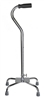 Large Base Quad Cane, McKesson, Steel 29 to 37-1/2 Inch Height Chrome, 146-10300-4 - EACH