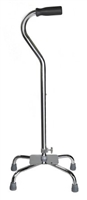 Large Base Quad Cane, McKesson, Steel 29 to 37-1/2 Inch Height Chrome, 146-10300-4 - Sold by: Pack of One