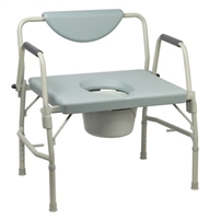 Bariatric Commode Chair, McKesson, Drop Arm Steel Frame Padded Back 17-1/2 to 22 Inch Height, 146-11135-1 
