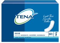 TENA Light Pads, Moderate Absorbency, Long, 60 Pack, 41409 - Case of 3 Packs = 180 Pads
