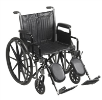 Wheelchair, McKesson, Desk Length Arm Padded, Removable Arm Style Composite Wheel Black 20 Inch Seat Width 350 lbs. Weight Capacity, 146-SSP220DDA-ELR 