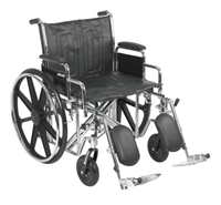 Wheelchair, McKesson, Dual Axle Desk Length Arm Padded, Removable Arm Style Composite Wheel Black 22 Inch Seat Width 450 lbs. Weight Capacity, 146-STD22ECDDA-ELR 